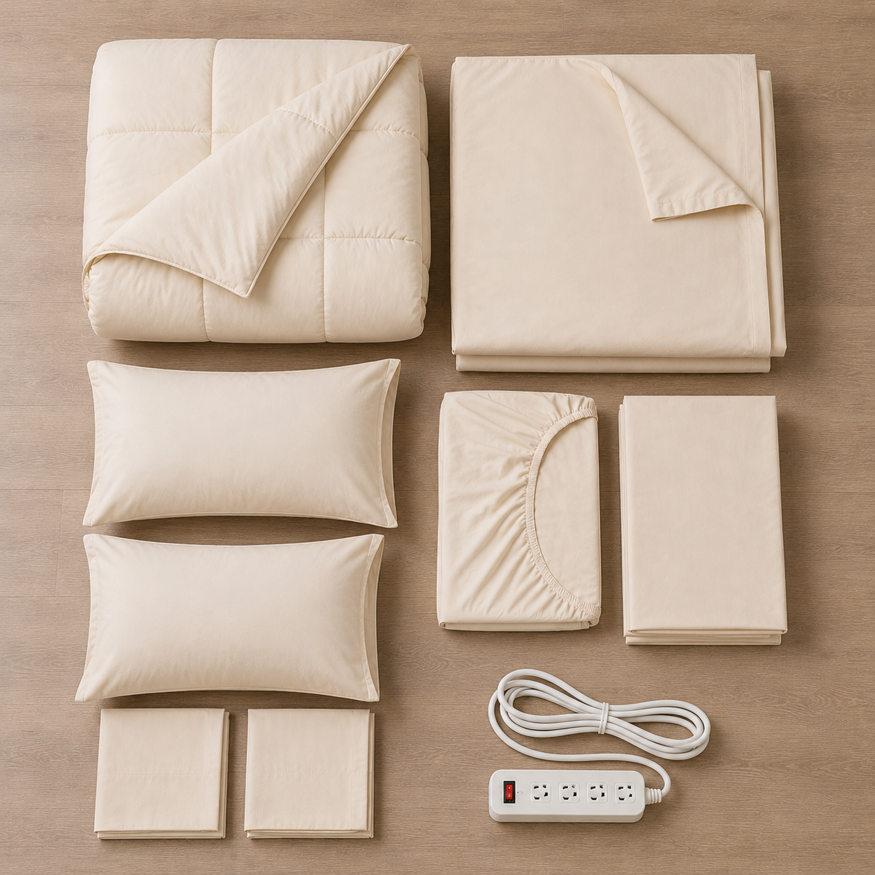 Bedding kit top-down view